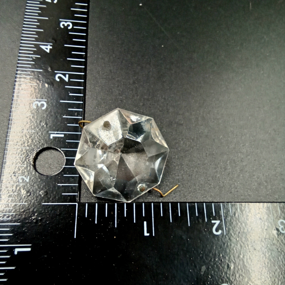 Antique Clear Crystal Faceted Octagon Prism Lot Of 18